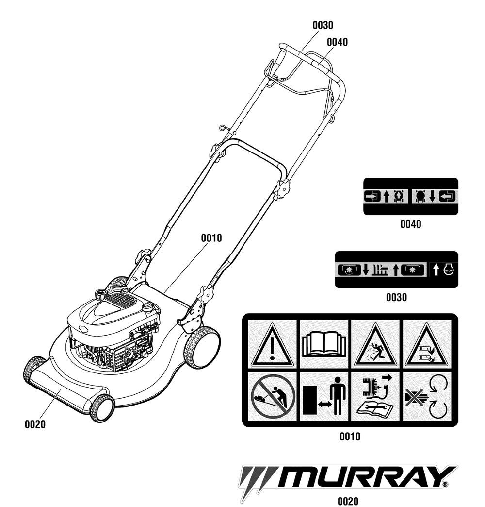 Decals Group (881651_881693) Diagram and Parts List for 881549-MXM500,500SERIES 2012 Briggs and Stratton Lawn Mower